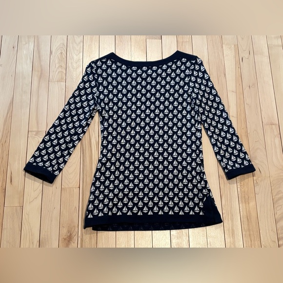 Tommy Hilfiger Sailboat 3/4 Sleeve Boat Neck Shirt Blue XS - Picture 5 of 5